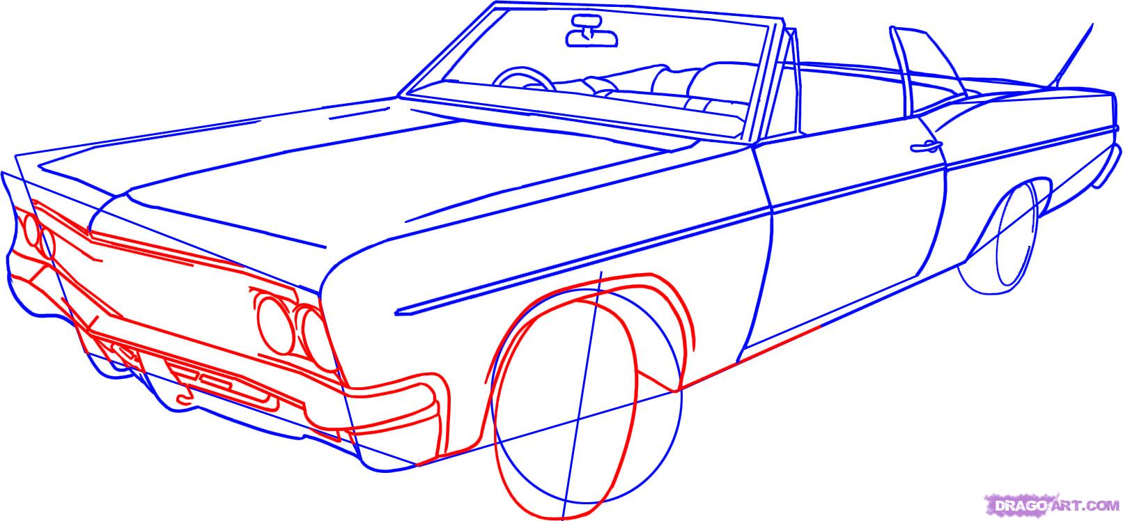 1612x748 Drawn Car Lowrider - Lowrider Sketches