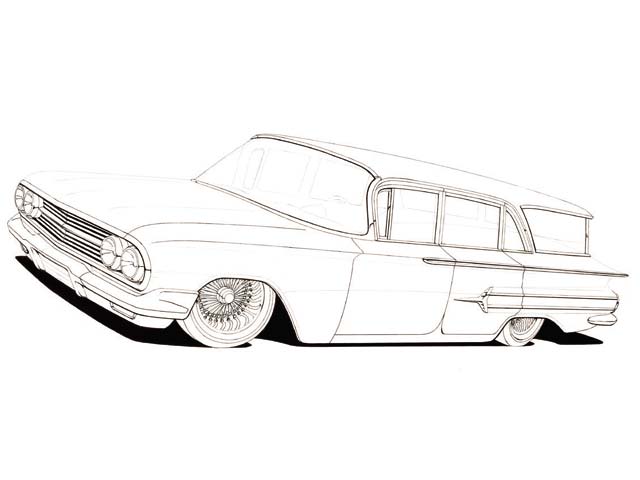 640x480 How To Draw A 1960 Chevy Impala - Lowrider Sketches.