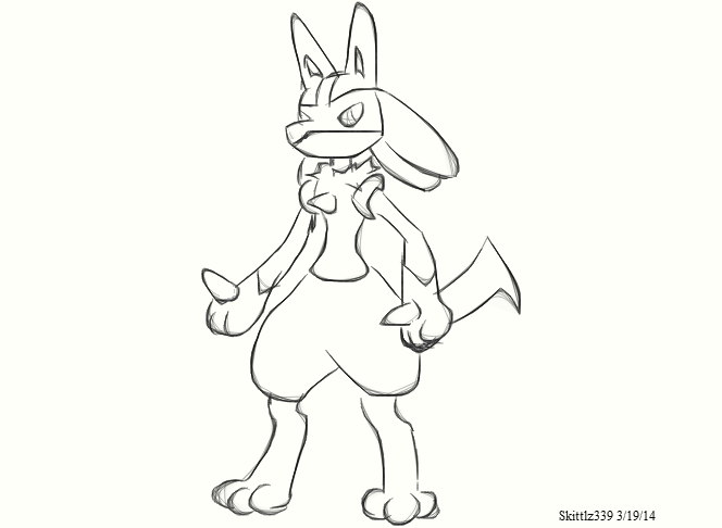 664x486 Lucario Sketch By Skittlz339 - Lucario Sketch