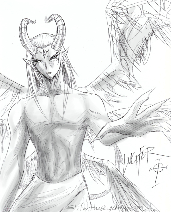 600x746 Lucifer Sketch By Slifertheskydragon - Lucifer Sketch