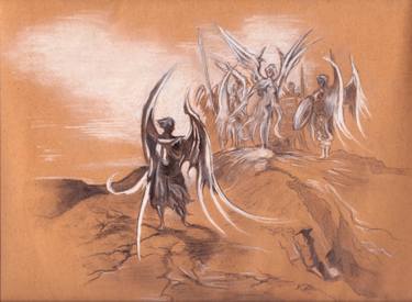 375x275 The Fall Of Lucifer (Sketch) Drawing By Zachary Lupton Saatchi Art - Lucifer Sketch