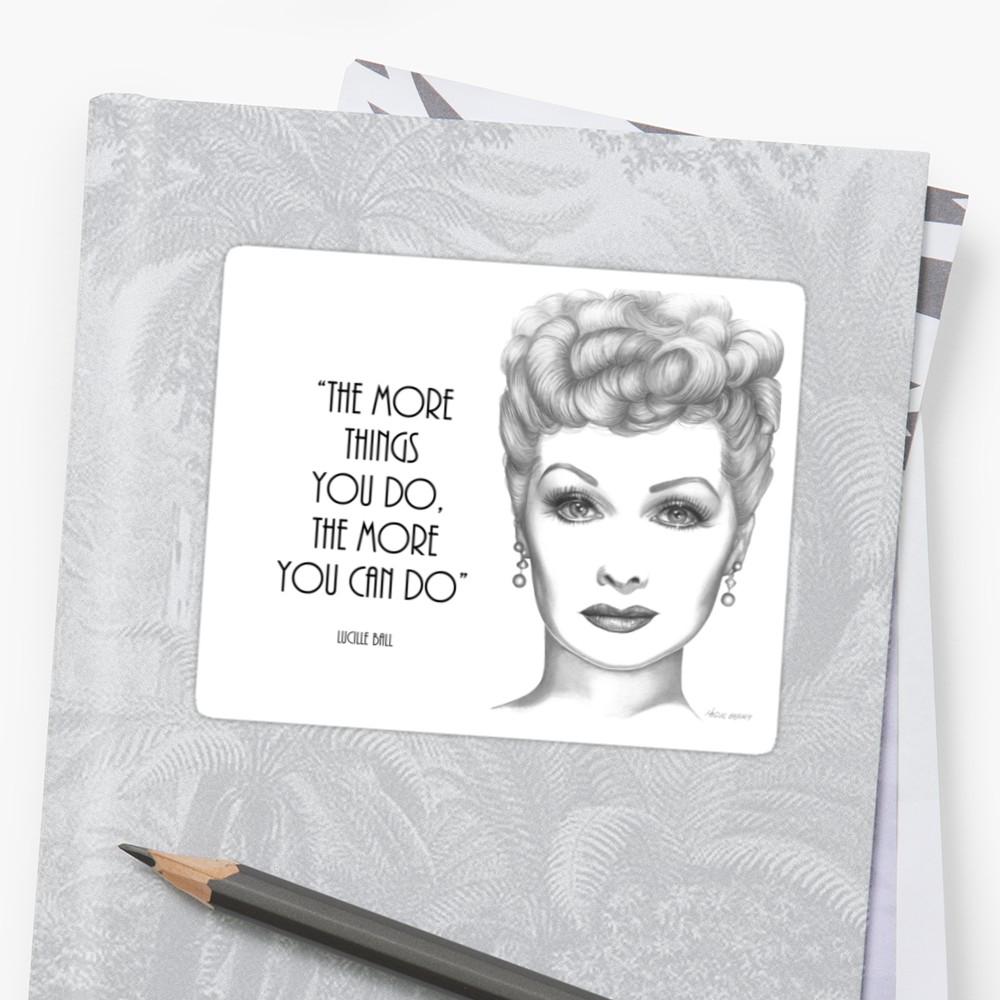 1000x1000 Lucille Ball Stickers By Wendyberry Redbubble - Lucille Ball Sketch