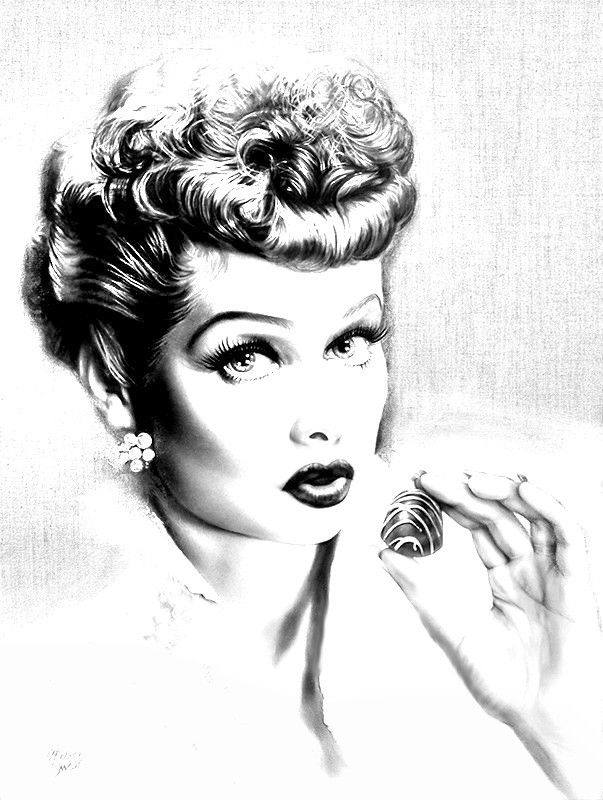 603x800 Lucille Ball Ink Drawing By Warholstein Pin Up - Lucille Ball Sketch