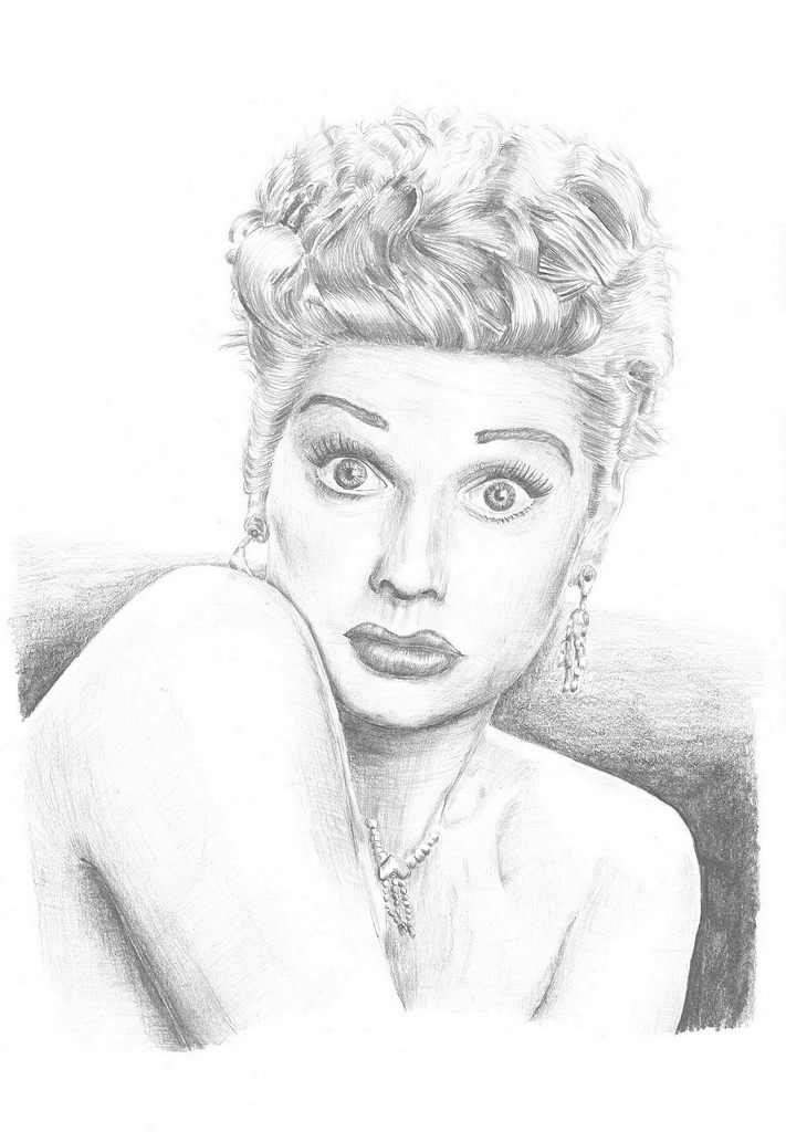 711x1024 Pencil Portrait Of Lucille Ball By Httppencil - Lucille Ball Sketch