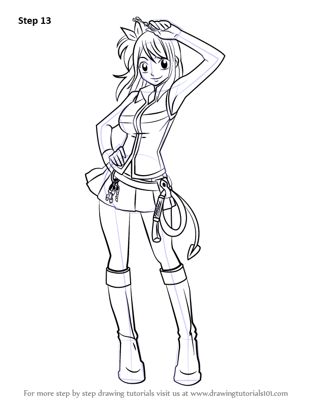 612x792 Learn How To Draw Lucy Heartfilia From Fairy Tail (Fairy Tail - Lucy Heartfilia Sketch