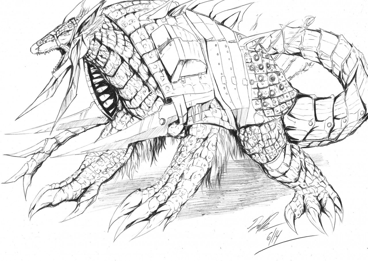 1280x909 Warmadillo Sketch By Kaijuenthusiast - Lucy Sketch