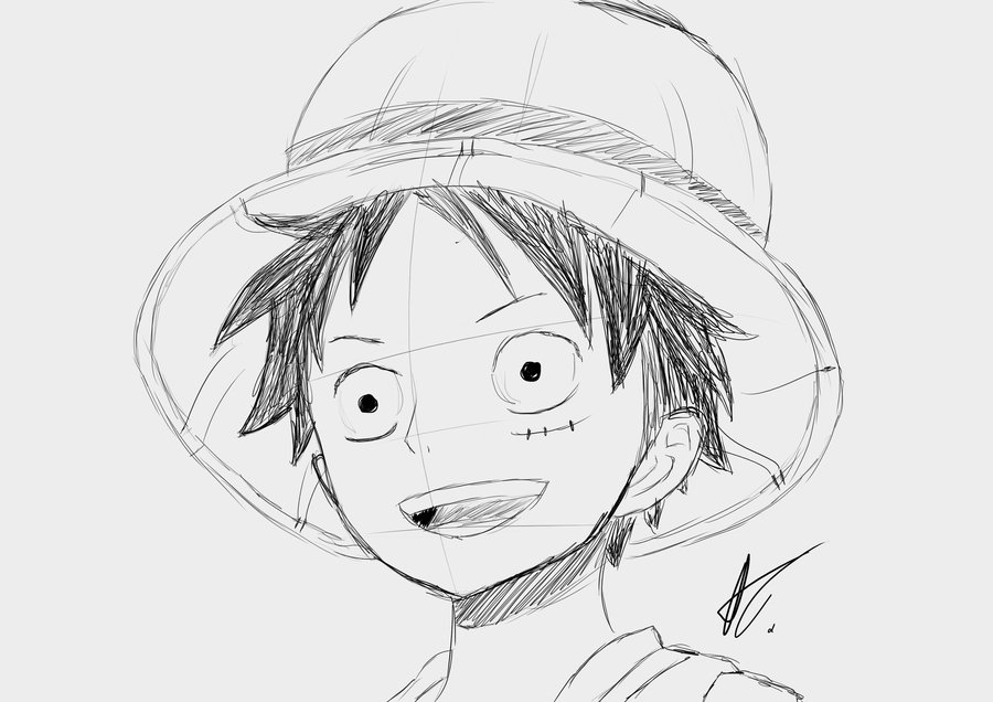 Luffy Sketch at PaintingValley.com | Explore collection of Luffy Sketch