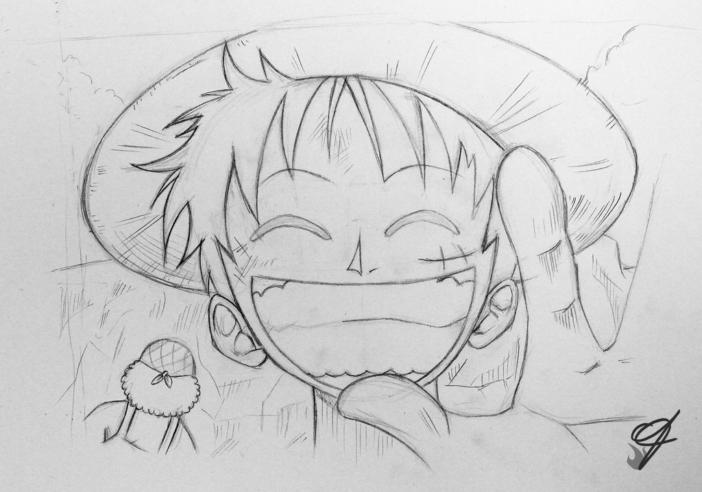 1024x718 Wanted Poster Luffy - Luffy Sketch