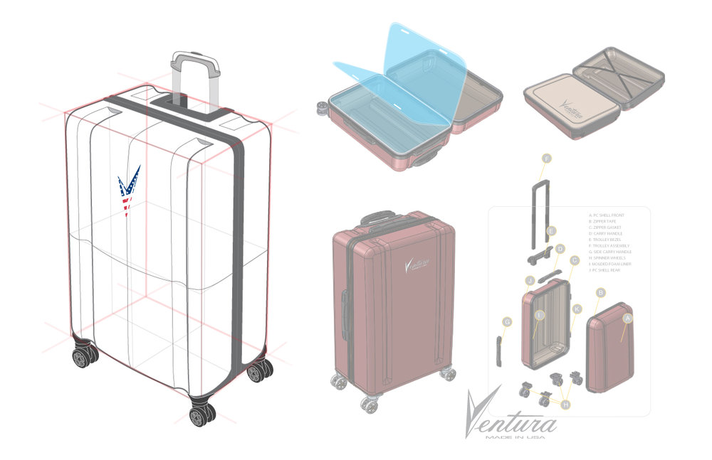 1000x647 Luggage Estreichdesign - Luggage Sketch