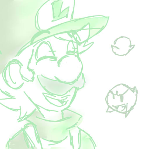 512x512 Luigi Sketch By Kirafrog - Luigi Sketch