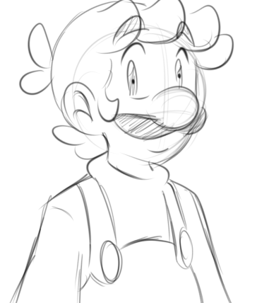 364x428 Luigi Sketch By Qeva - Luigi Sketch