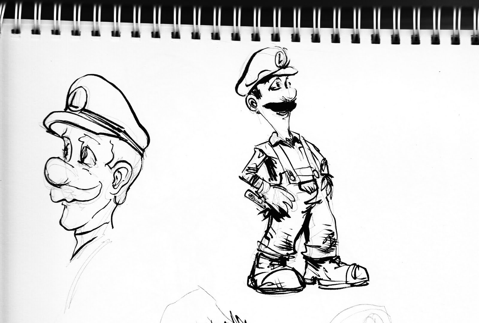 1600x1081 Pretty Good Blog Warm Up Sketch Luigi With A Zombie Thrown In - Luigi Sketch
