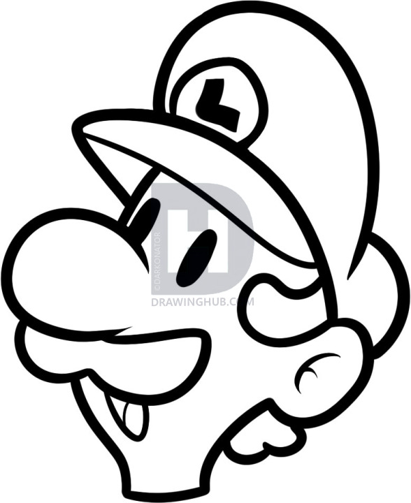 588x720 How To Draw Luigi Easy, Step By Step, Drawing Guide, By Darkonator - Luigi Sketch