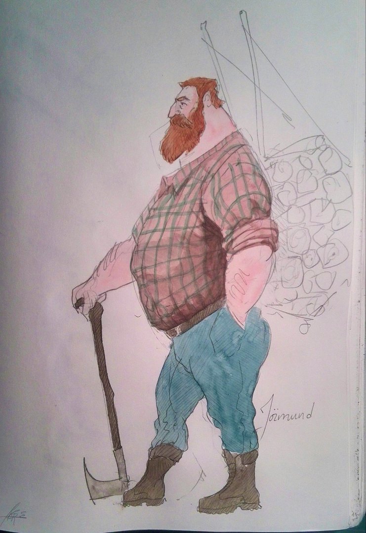 741x1079 Lumberjack Sketch Colour By Mr Acre - Lumberjack Sketch