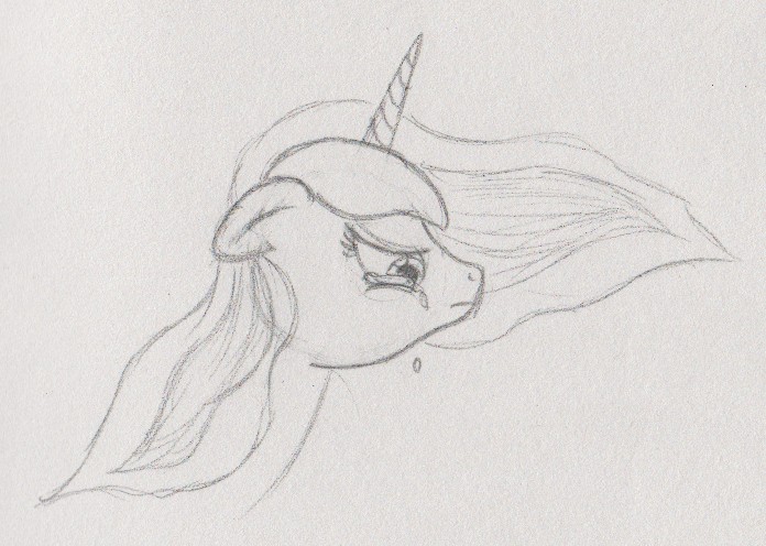 696x496 Sketch Sad Luna Unicorn In The Breeze - Luna Sketch