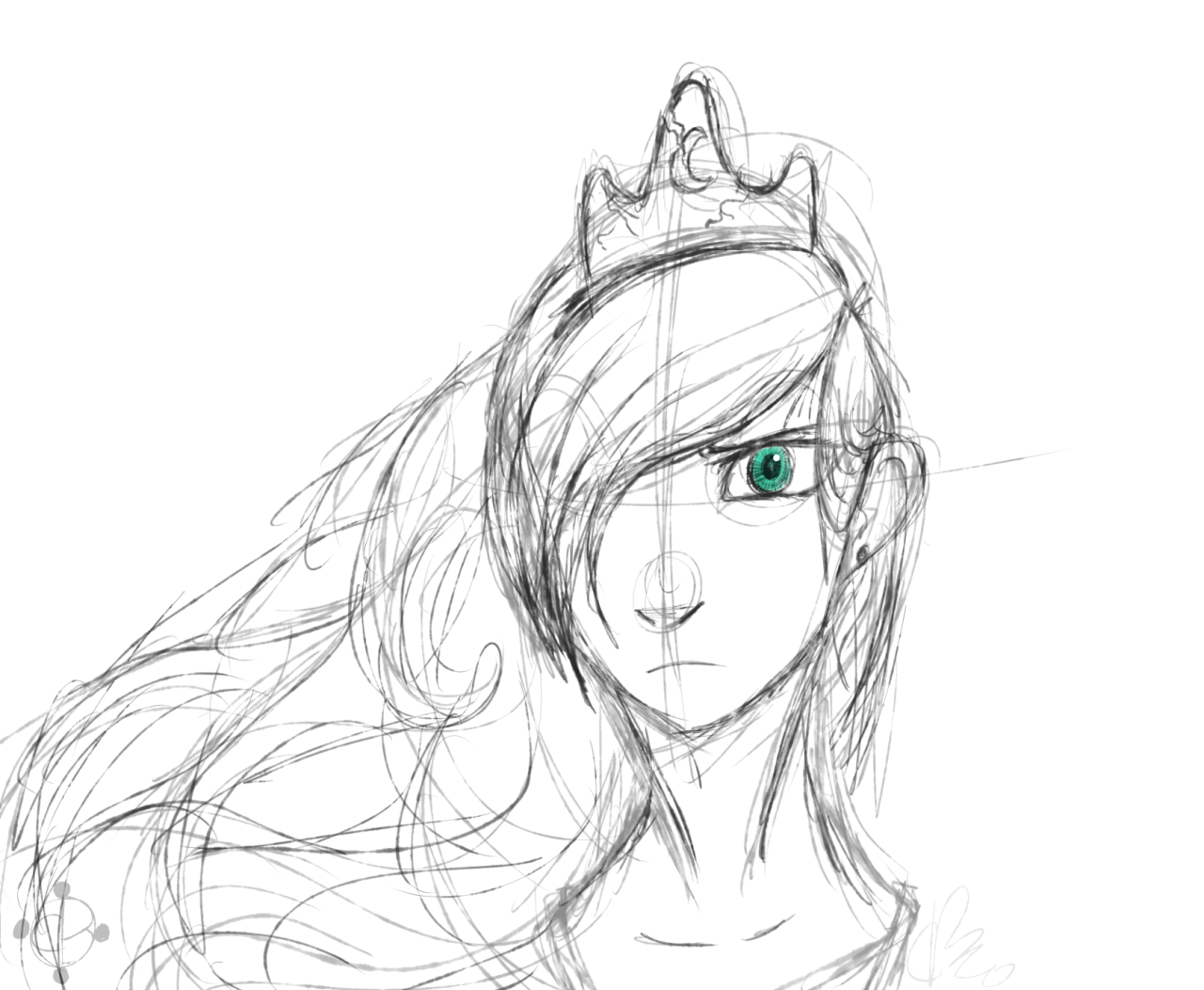 1280x1052 Human!princess Luna Sketch - Luna Sketch