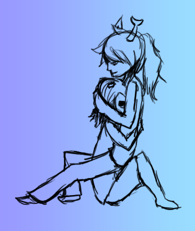 380x450 Hug Sketch By Silver Lunar Eclipse - Lunar Eclipse Sketch