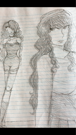 320x569 Sketch Of Rosaline (Chastity) And Heather (Lust) From Sins And - Lust Sketch