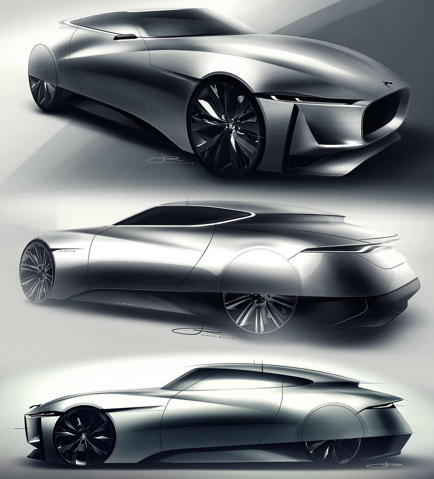 1400x1546 Jaguar E Luxury Concept On Behance - Luxury Sketch