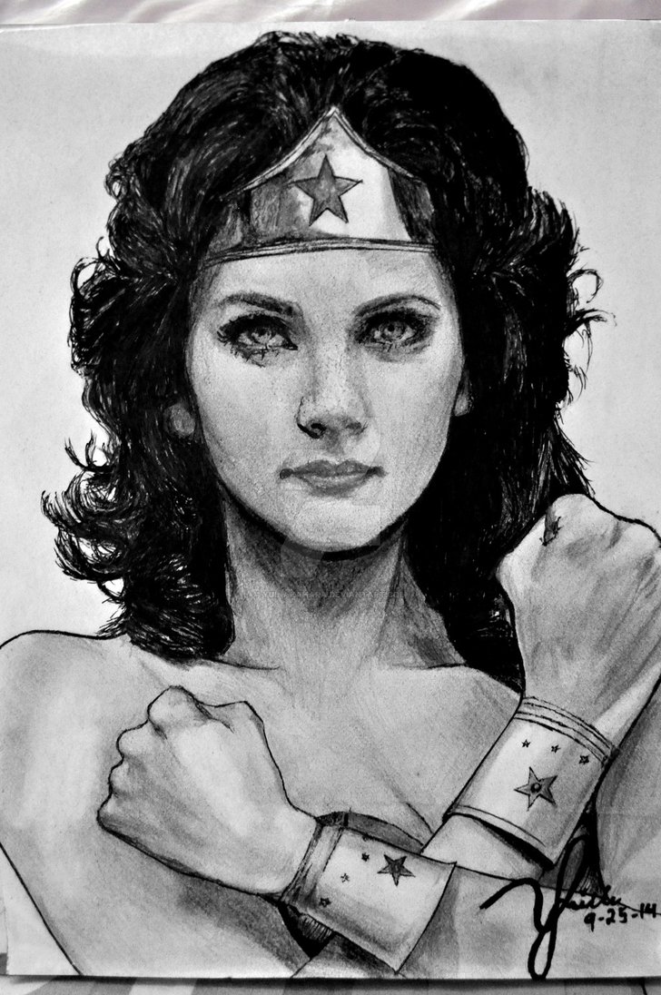728x1096 Lynda Carter As Wonderwoman Sketch By Yuinakahara - Lynda Sketch