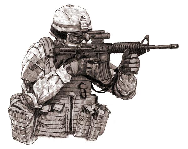 600x476 Marine With M4 Image - M4 Sketch