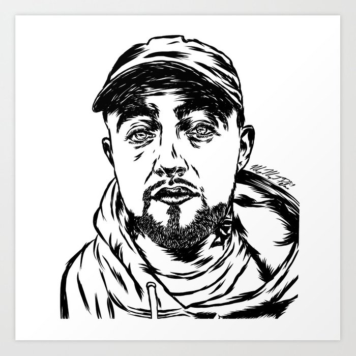 700x700 Mac Miller Art Print By Arttwerkmary Society6 - Mac Miller Sketch