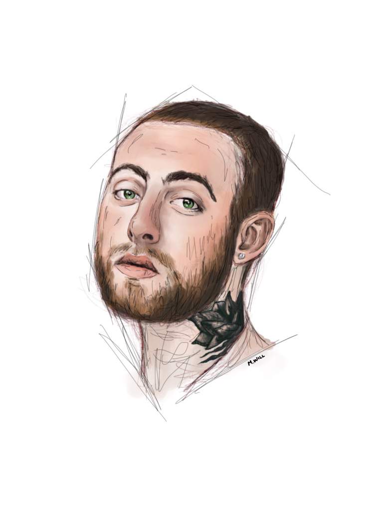 768x1024 Rip Mac Miller Art Amino - Mac Miller Sketch