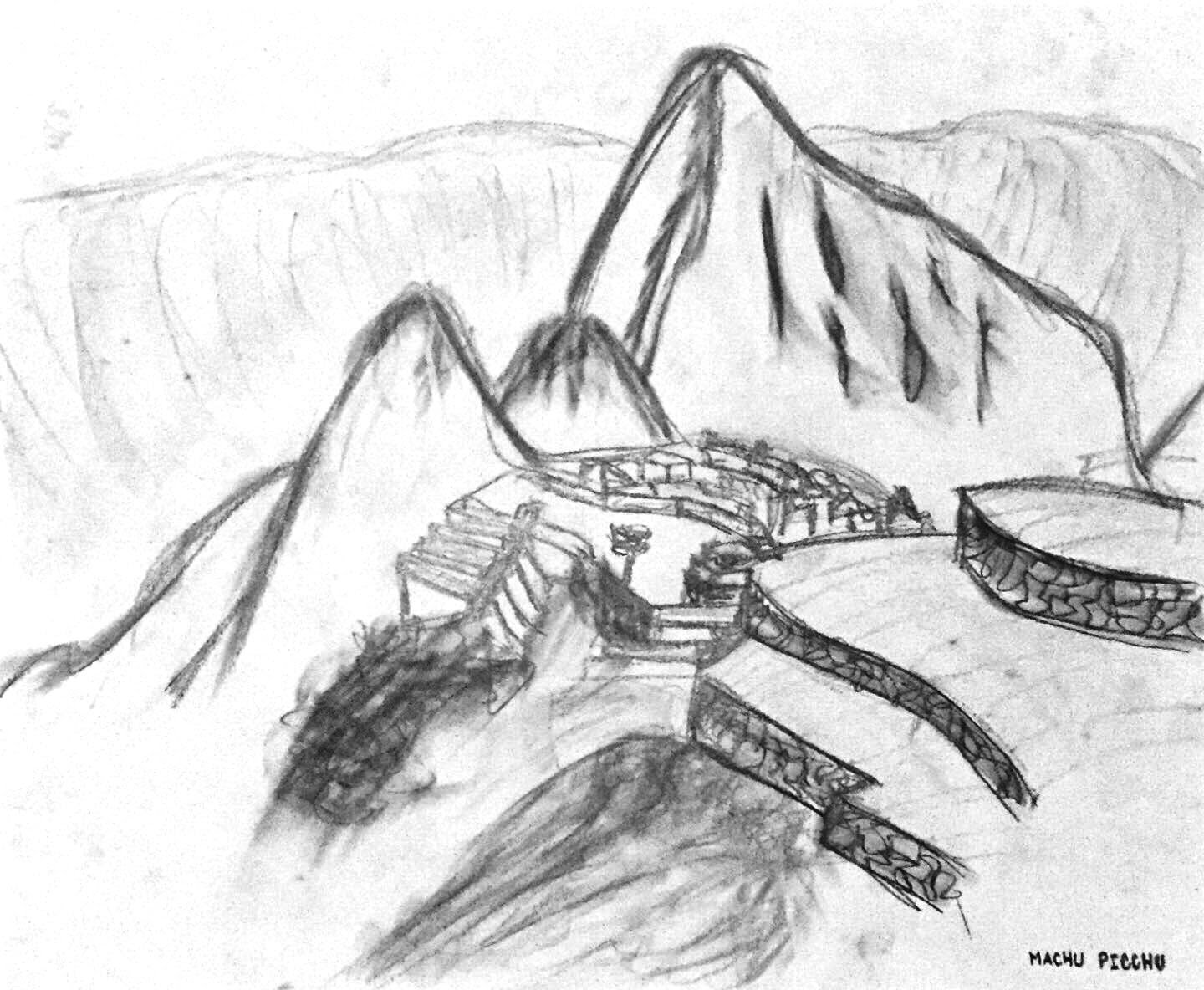 Machu Picchu Sketch at PaintingValley.com | Explore collection of Machu