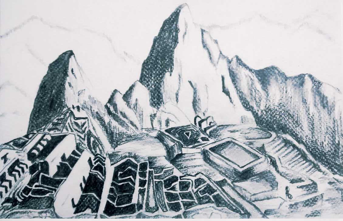 1129x728 Machu Picchu Drawing Pic Drawing Skill - Machu Picchu Sketch