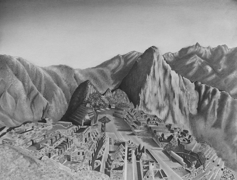 900x685 Machu Picchu Sketch Drawing Skill - Machu Picchu Sketch
