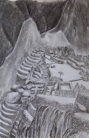 293x450 Travel Drawings From Sketching In Peru, Incl. Machu Picchu - Machu Picchu Sketch