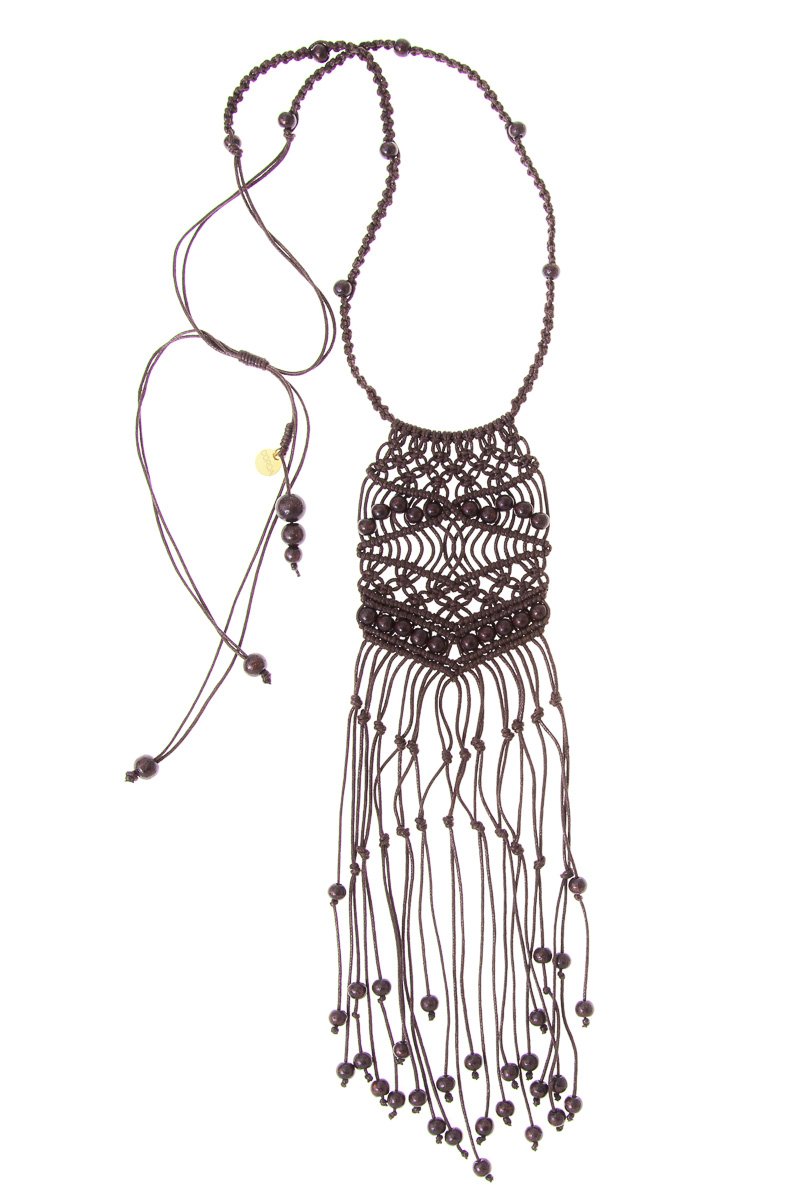 800x1200 The Bodicea Chunky Brown Macrame Necklace By Corda. Be Daring. - Macrame Sketch