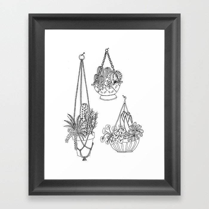 700x700 Plant Hanger. Framed Art Print By Ainabestard Society6 - Macrame Sketch