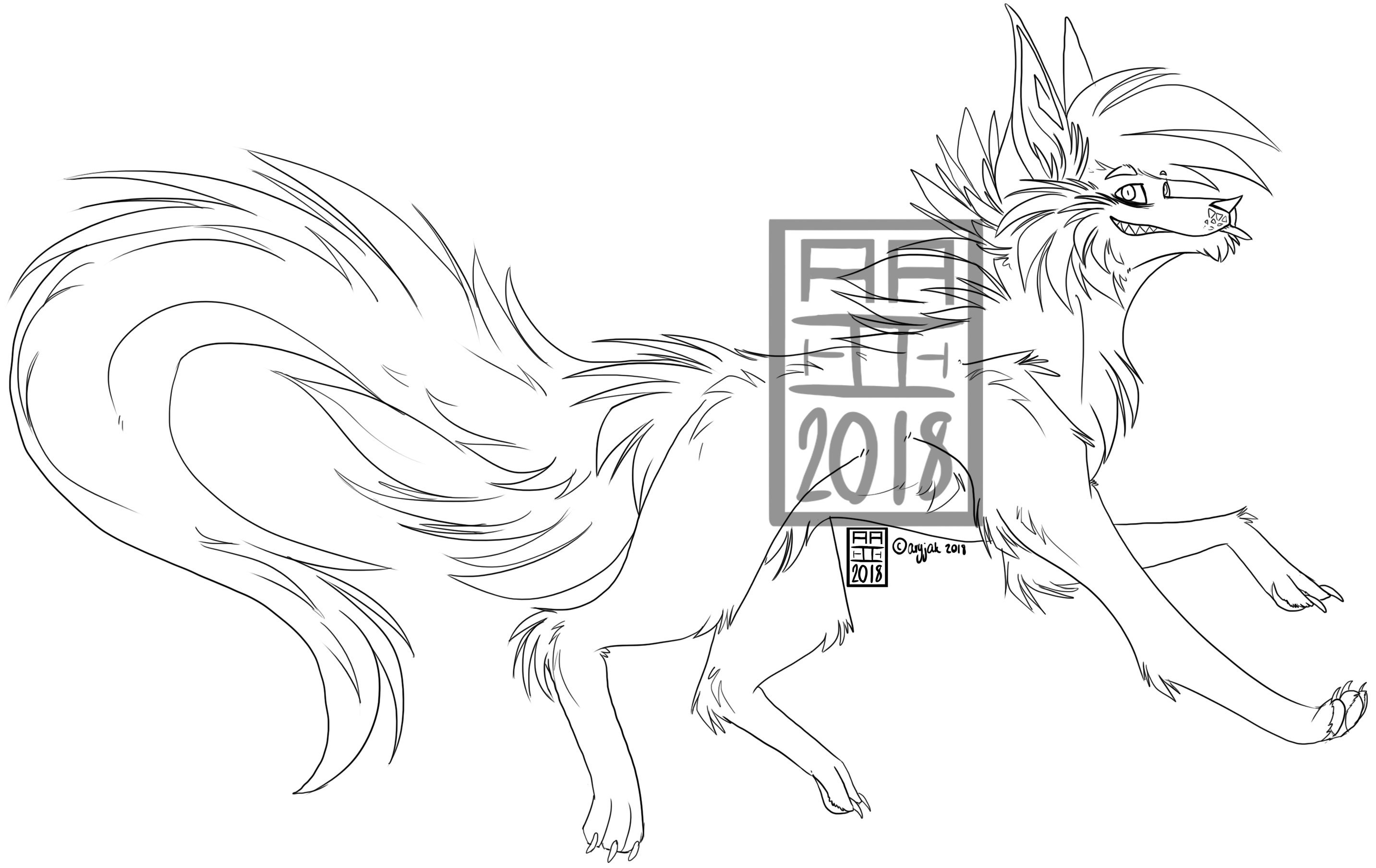 2866x1809 Mad Dog Adoptable Lineartase Etsy - Mad Dog Sketch