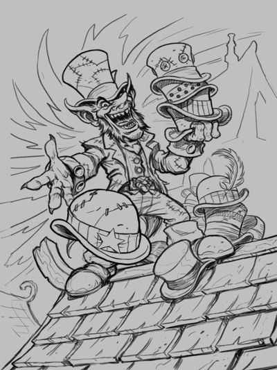 400x533 Mad Hatter - Mad Hatter Hat Sketch