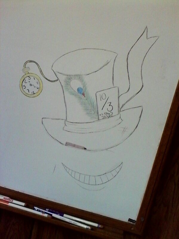 600x800 My Mad Hatter Hat Drawing My Drawings Mad Hatter - Mad Hatter Hat Sketch
