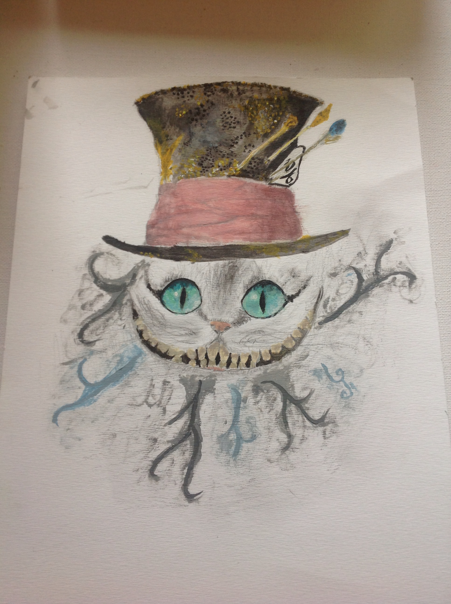 1530x2048 Drawn Cheshire Cat Mad Hatter - Mad Hatter Hat Sketch
