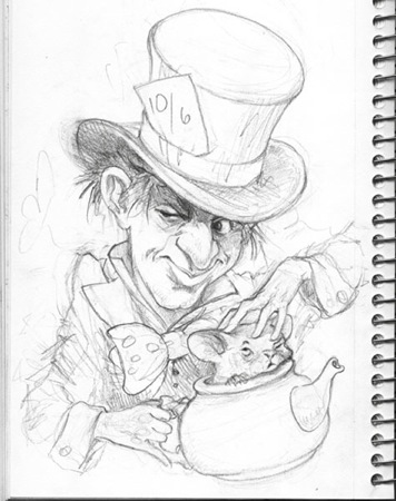 356x450 Sketchbook Mad Hatter None My Website - Mad Hatter Sketch