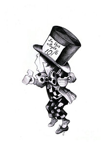 218x300 The Mad Hatter No 1 Pencil Drawing Drawing By Debbie Engel - Mad Hatter Sketch