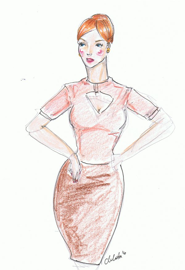 600x876 Joan Mad Men Sketch Katrina Conquista - Mad Men Sketch