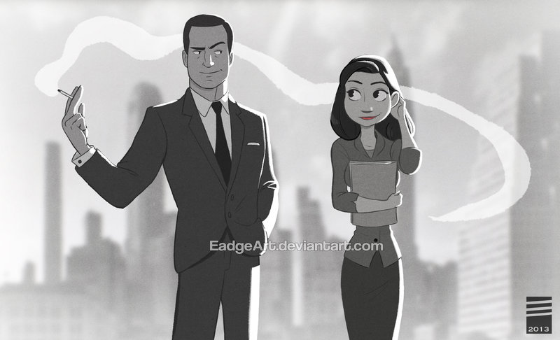 800x486 Paper Mad Men By Eadgeart - Mad Men Sketch