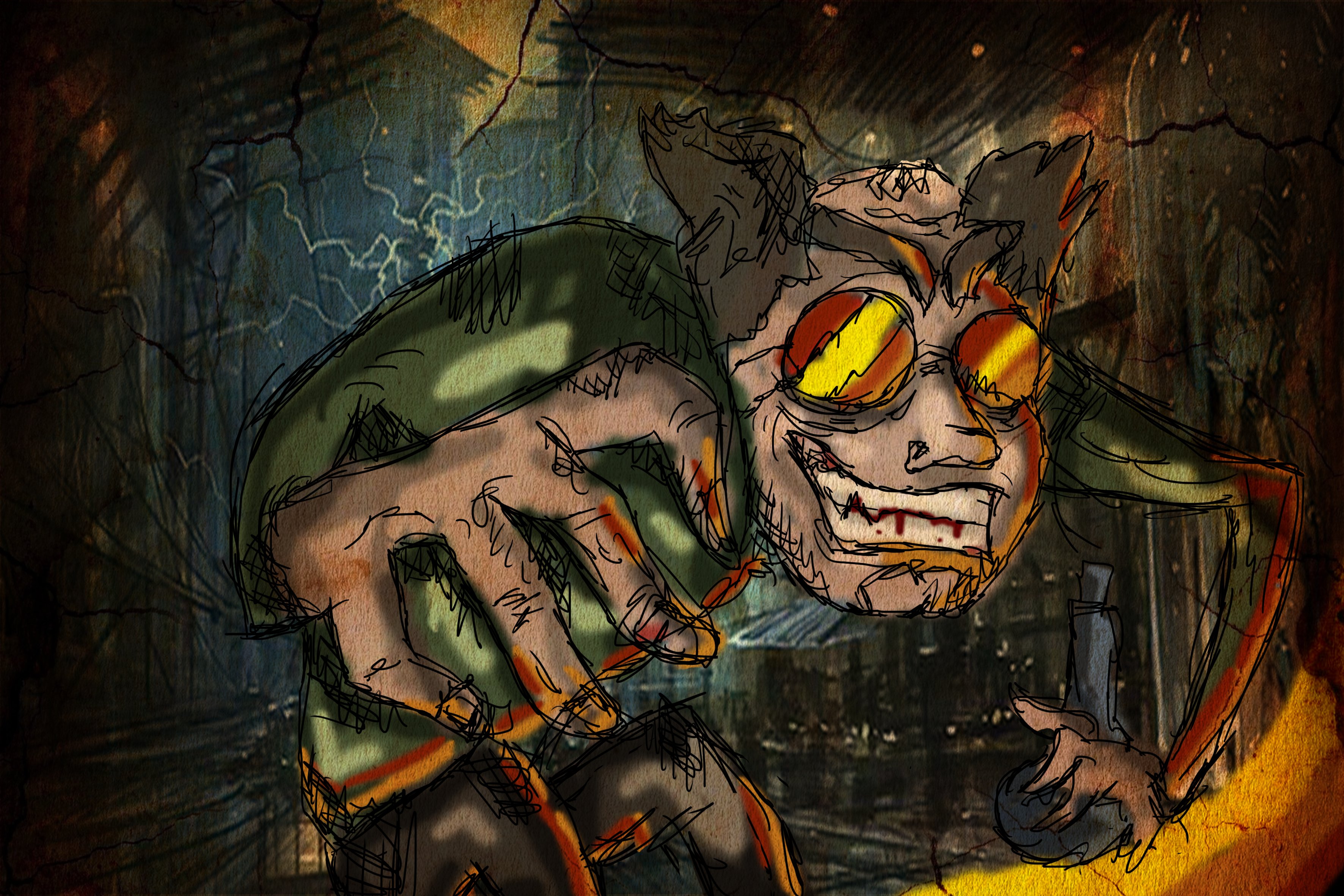 3543x2362 Mad Scientist Sketch By Waskus On Newgrounds - Mad Scientist Sketch