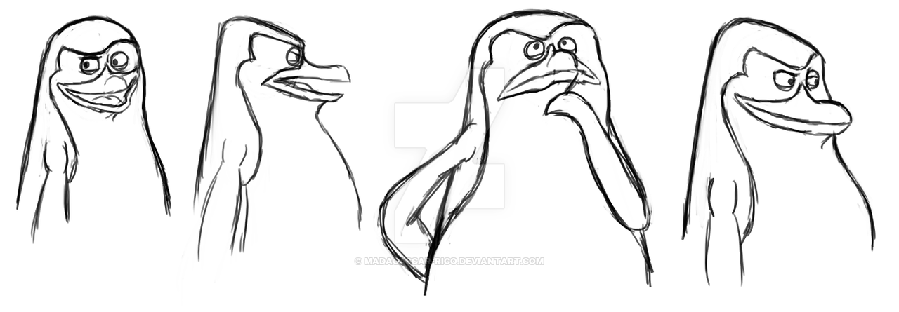 1280x445 Skipper Sketches By Madagascar Rico - Madagascar Sketches