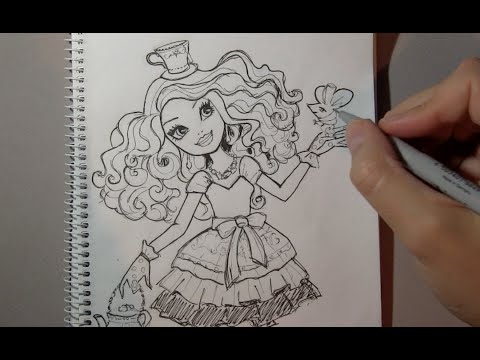 480x360 How To Draw Madeleine Hatter From Ever After High Step By Step - Madeline Sketch