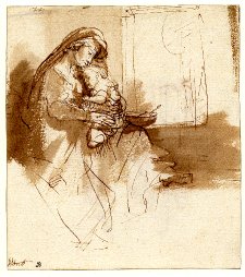 225x254 British Museum - Madonna And Child Sketch