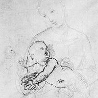 200x200 Sketching Types, Characteristics, Famous Sketches - Madonna And Child Sketch