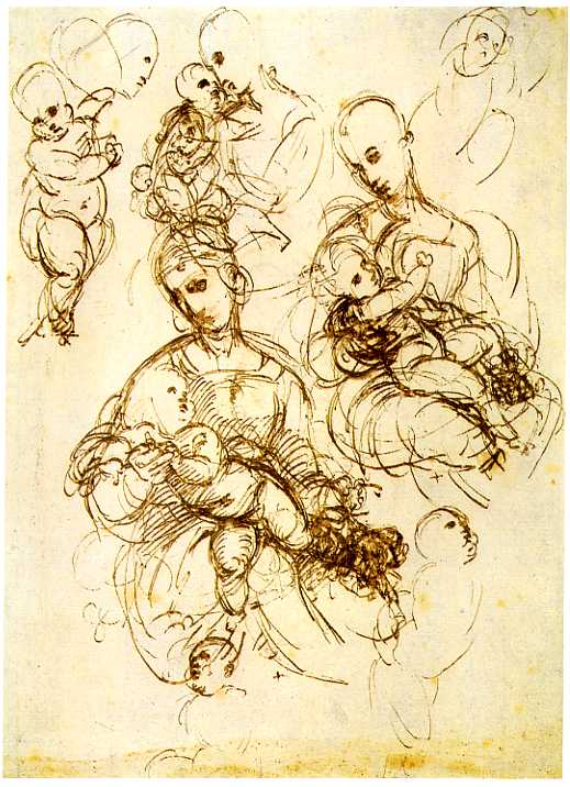 519x716 Drawing Basics Depicting Mother And Child - Madonna And Child Sketch