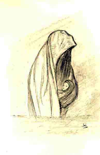 387x600 Jane Stanfel - Madonna And Child Sketch