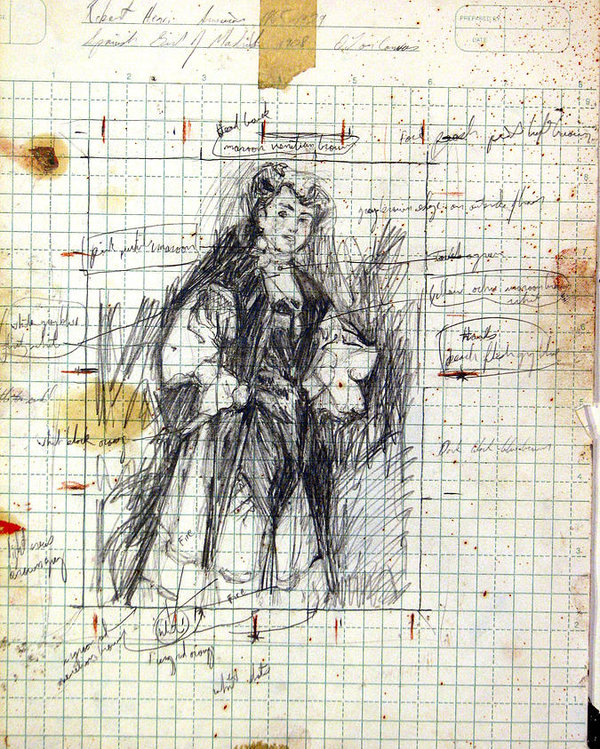 600x749 Drawing Of Spanish Girl Of Madrid By Robert Henri Poster By - Madrid Sketch