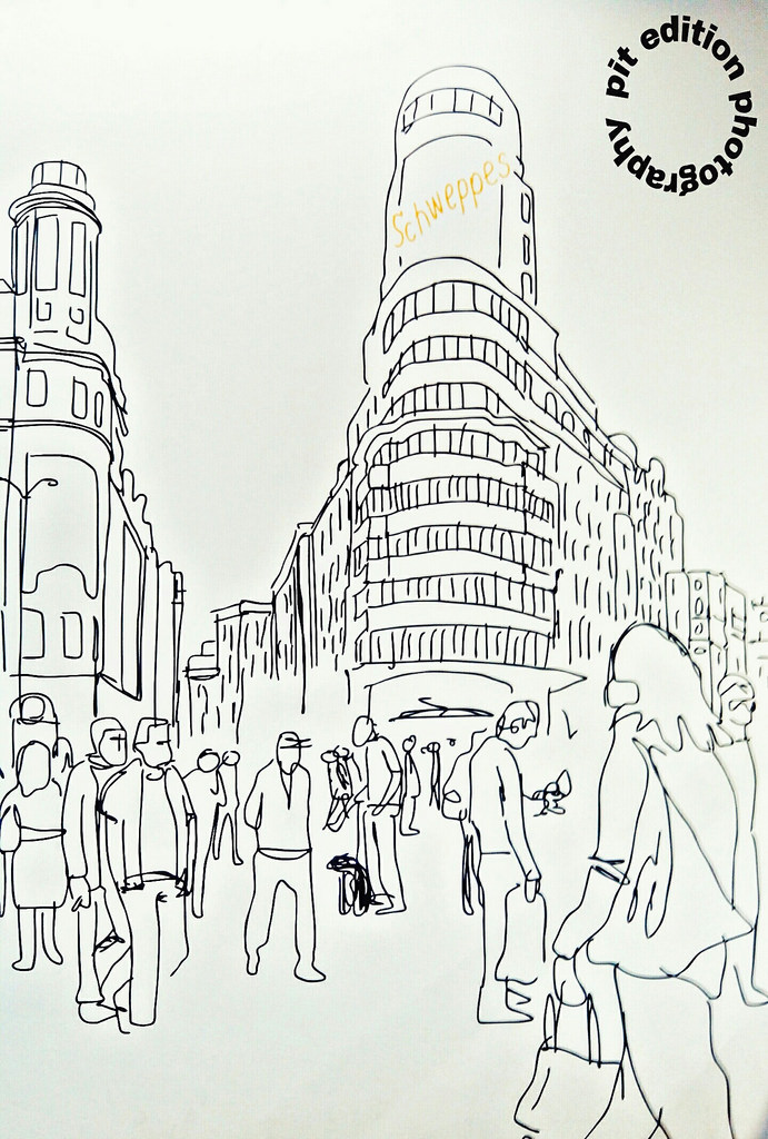 691x1024 Madrid Drawing Pedro - Madrid Sketch